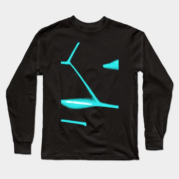 turquoise glowing at the dark Long Sleeve T-Shirt by DesignByMe90